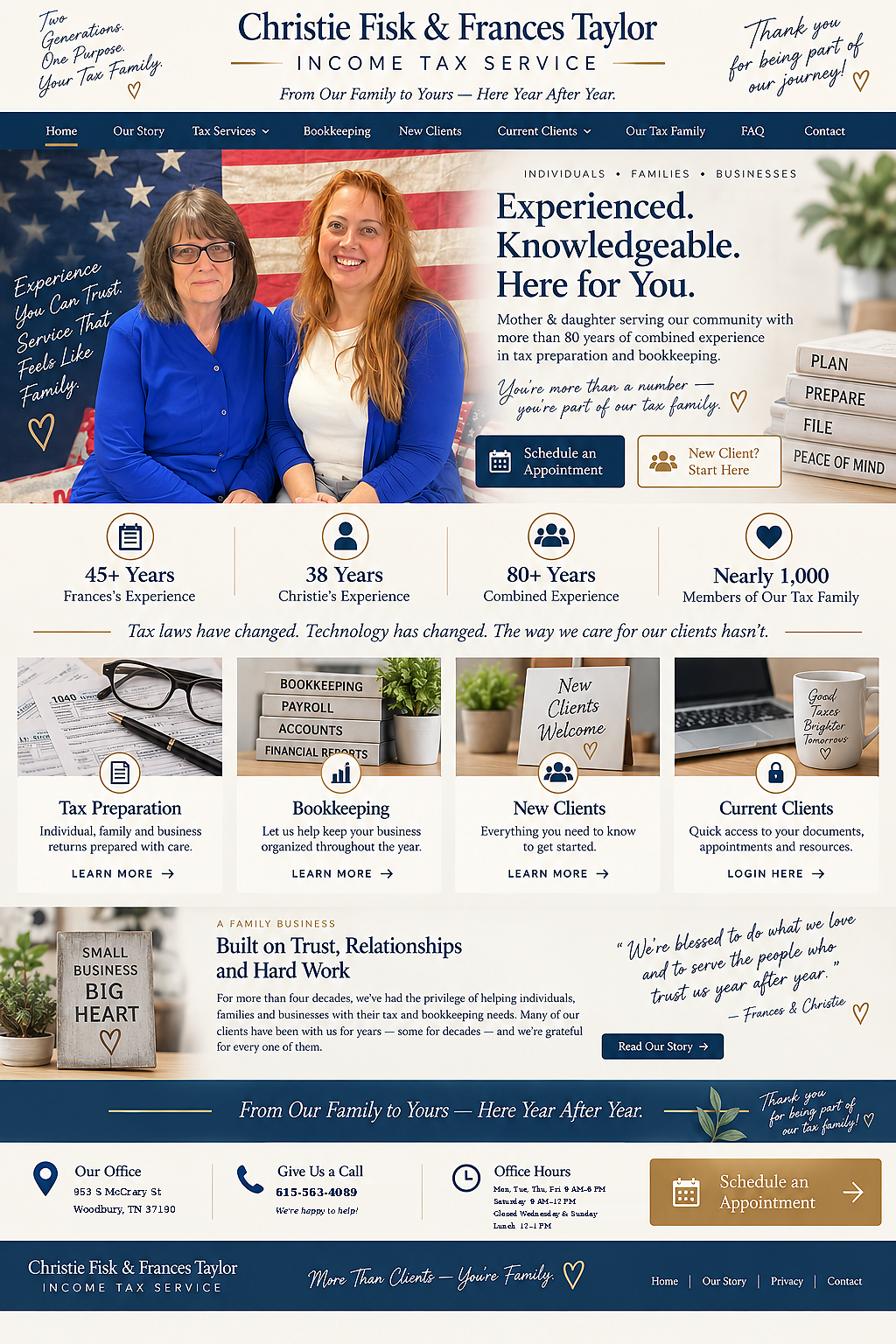 Christie Fisk and Frances Taylor Income Tax Service home page